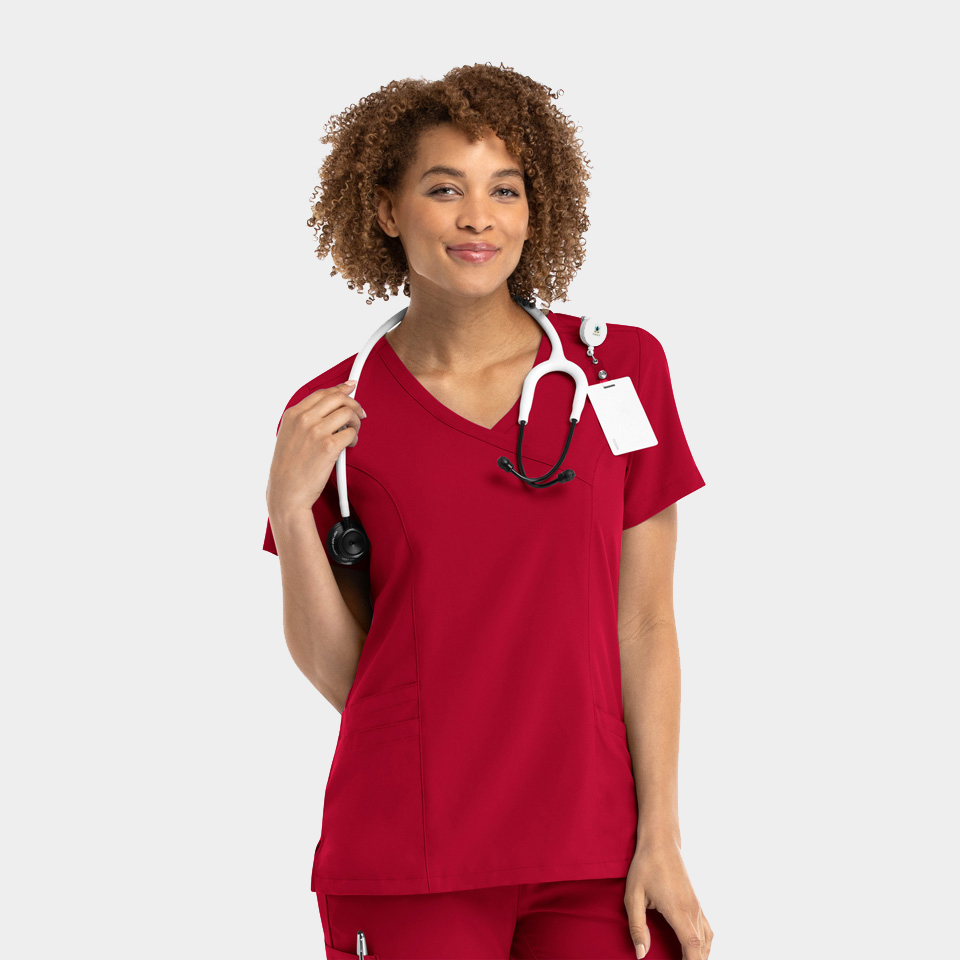 Women's Mock Wrap Top | 5002 - Cincy Scrubs