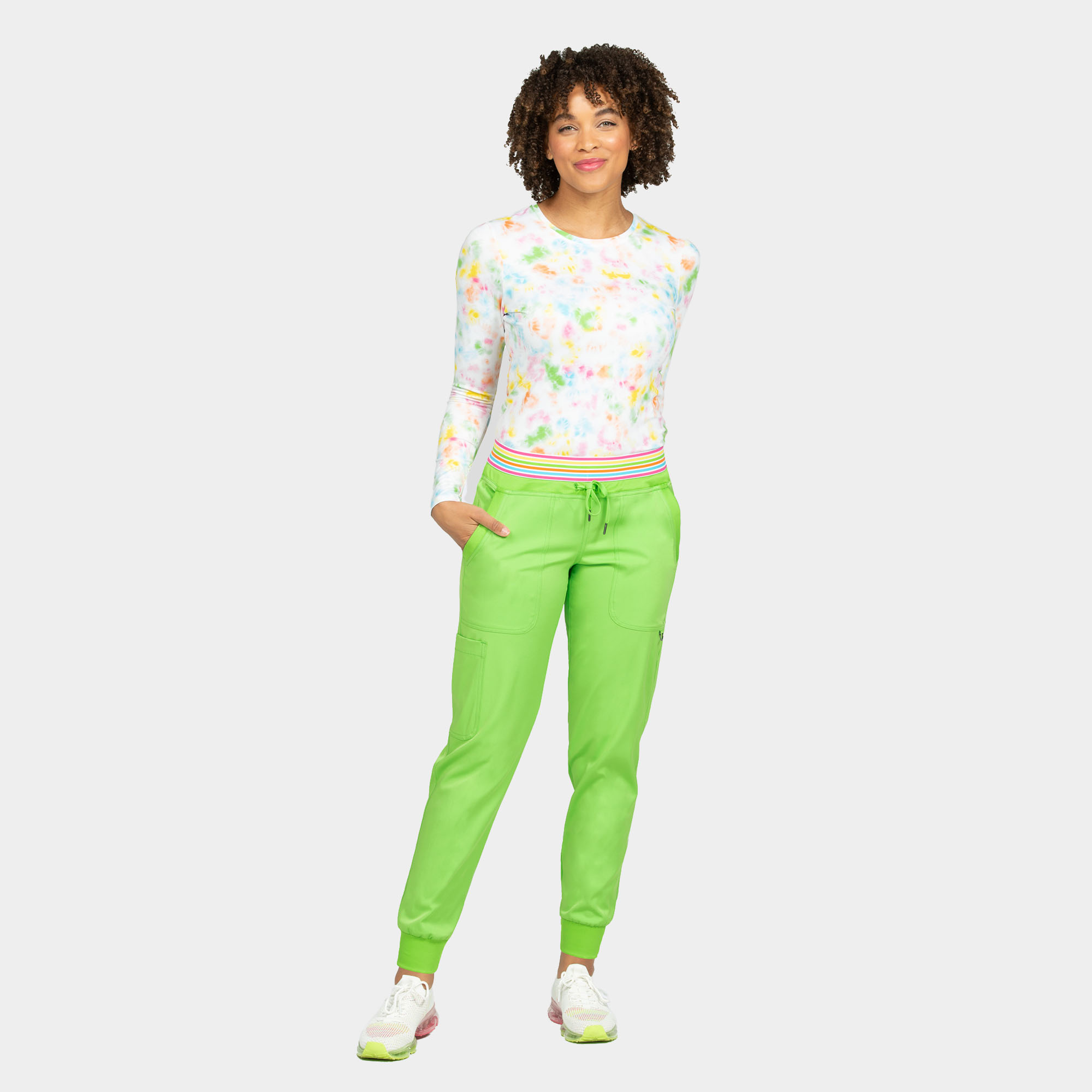 Zavate Lizzie Jogger Pant 3035 Electric Green 04 Lizzie Jogger Pant - Petite Length | 3035P - Cincy Scrubs
