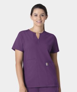 Women's Notch Neck Tunic Scrub Top | C12213