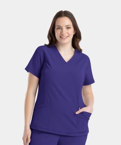 Women's V-Neck Top | 4801 - Grape, XXS